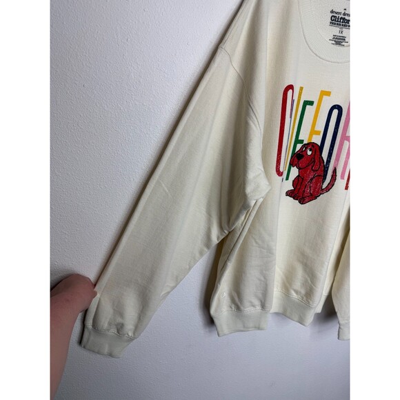Urban Outfitters 1X Desert Dreamer Clifford The Big Red Dog Sweatshirt Cream NWT - Picture 3 of 9